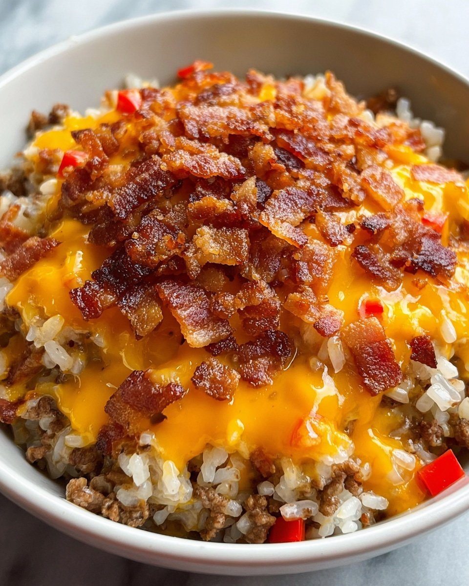 Bacon Cheeseburger Rice Skillet Recipe - Recipe Image