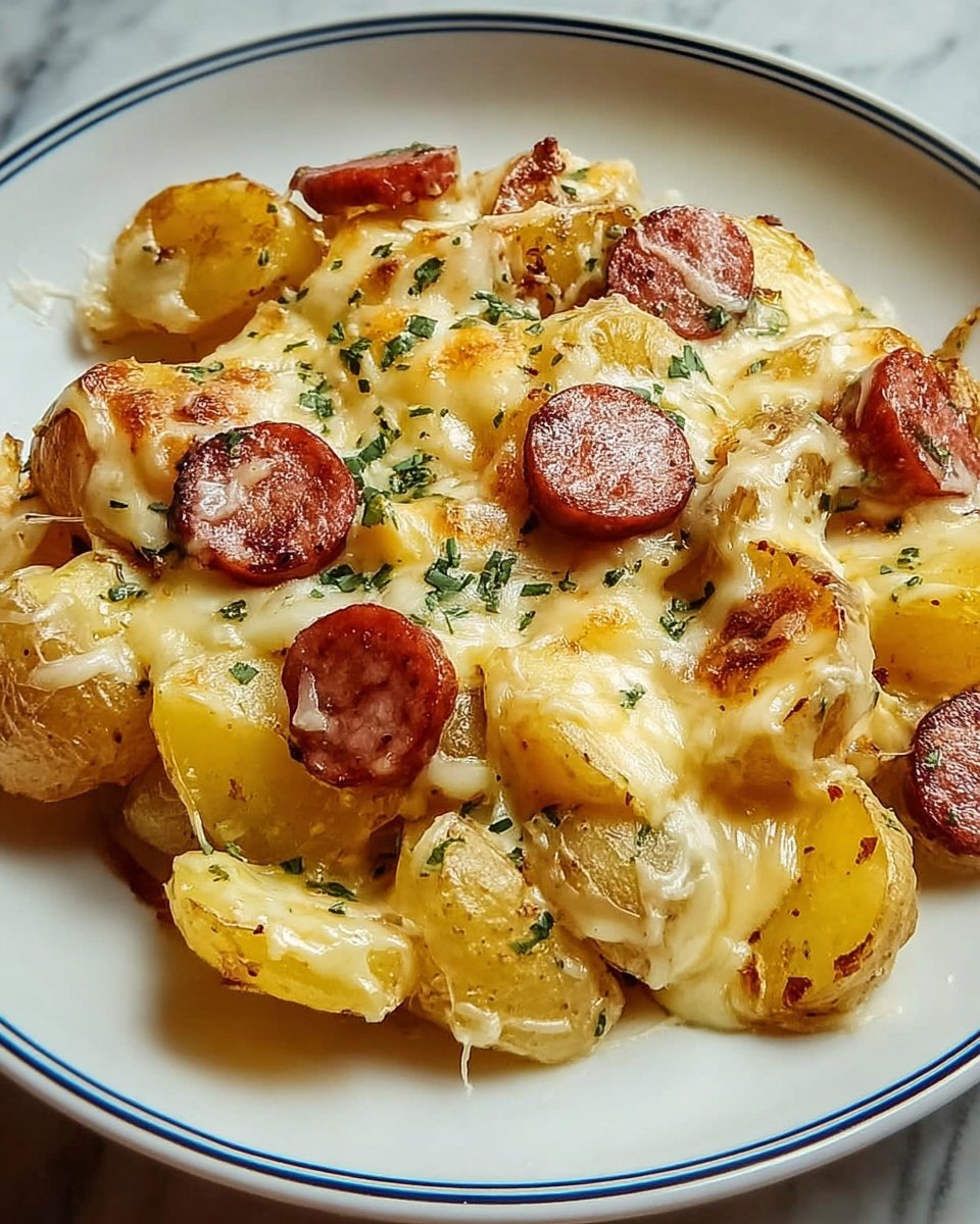 Cheesy Ranch Potatoes and Smoked Sausage Recipe - Recipe Image