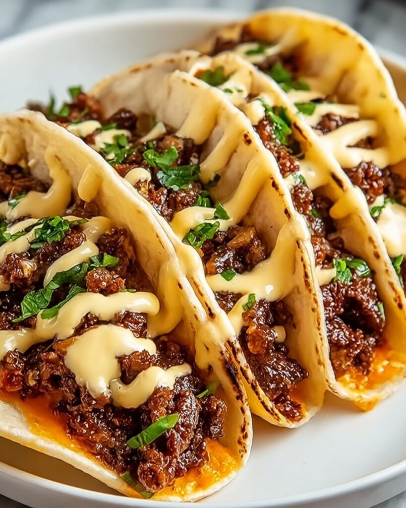 Garlic Butter Honey BBQ Beef Tacos Recipe