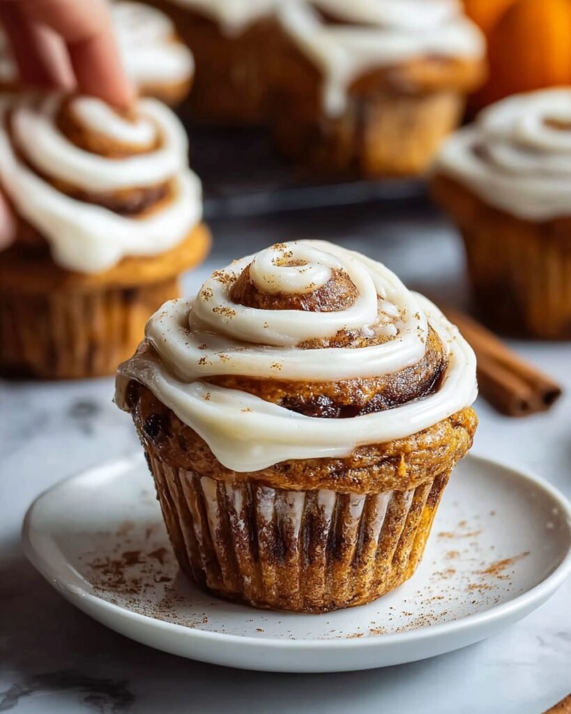 Pumpkin Cinnamon Roll Muffins Recipe