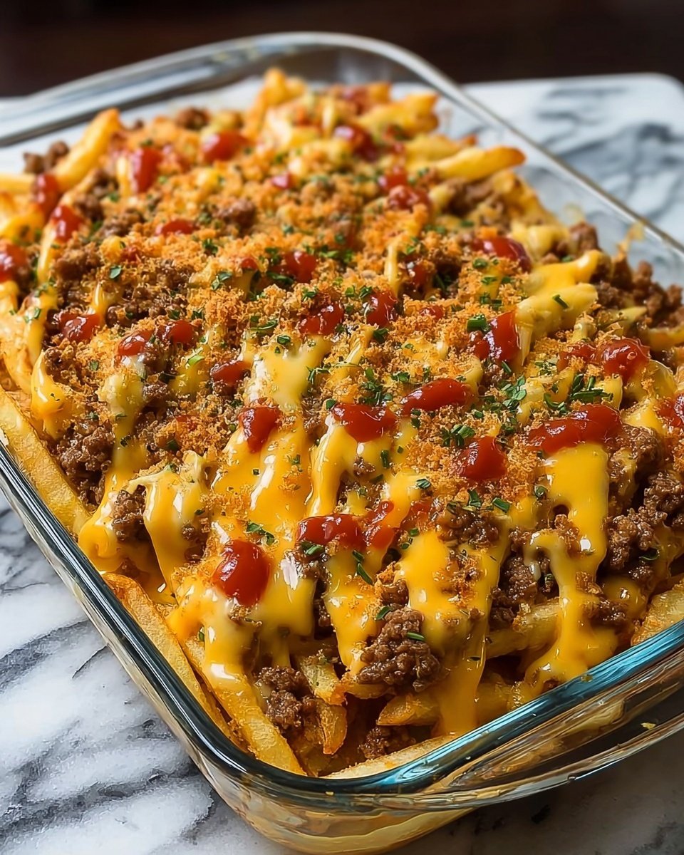 Cheeseburger French Fry Bake Recipe - Recipe Image