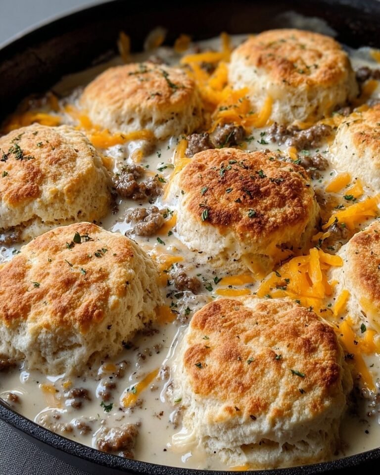 Biscuits & Sausage Gravy Hashbrown Casserole Recipe