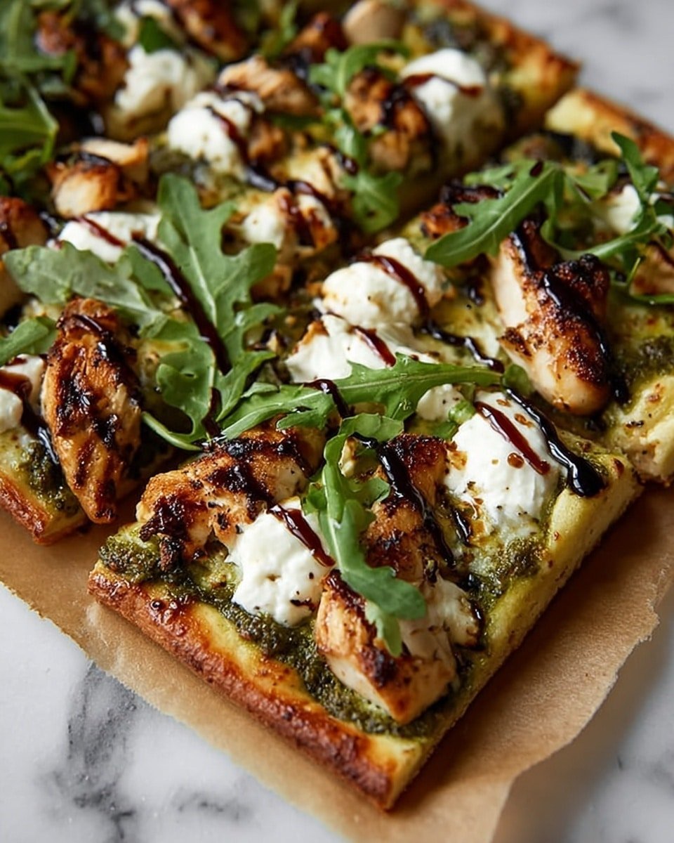 Pesto Chicken Flatbread Recipe - Recipe Image