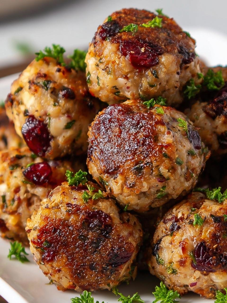 Cranberry Turkey Stuffing Balls Recipe - Recipe Image