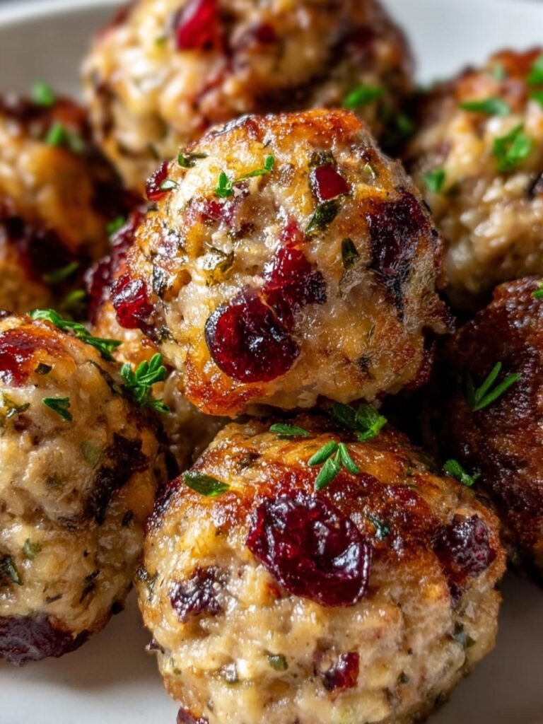 Cranberry Turkey Stuffing Balls Recipe